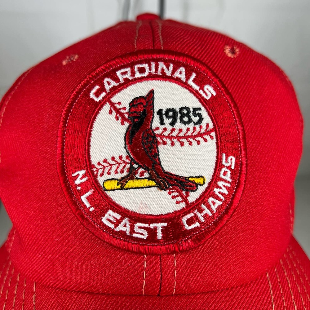 Vintage 80s Sports Cardinals Red Baseball Hat Cap Plastic Snapback Embroidered - Picture 6 of 8